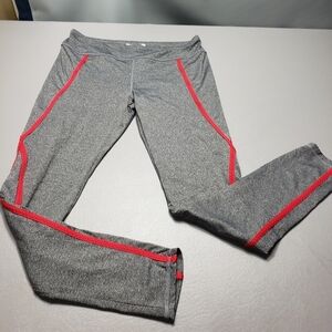 canta Bella gray with red stripes active wear leggings women's size large